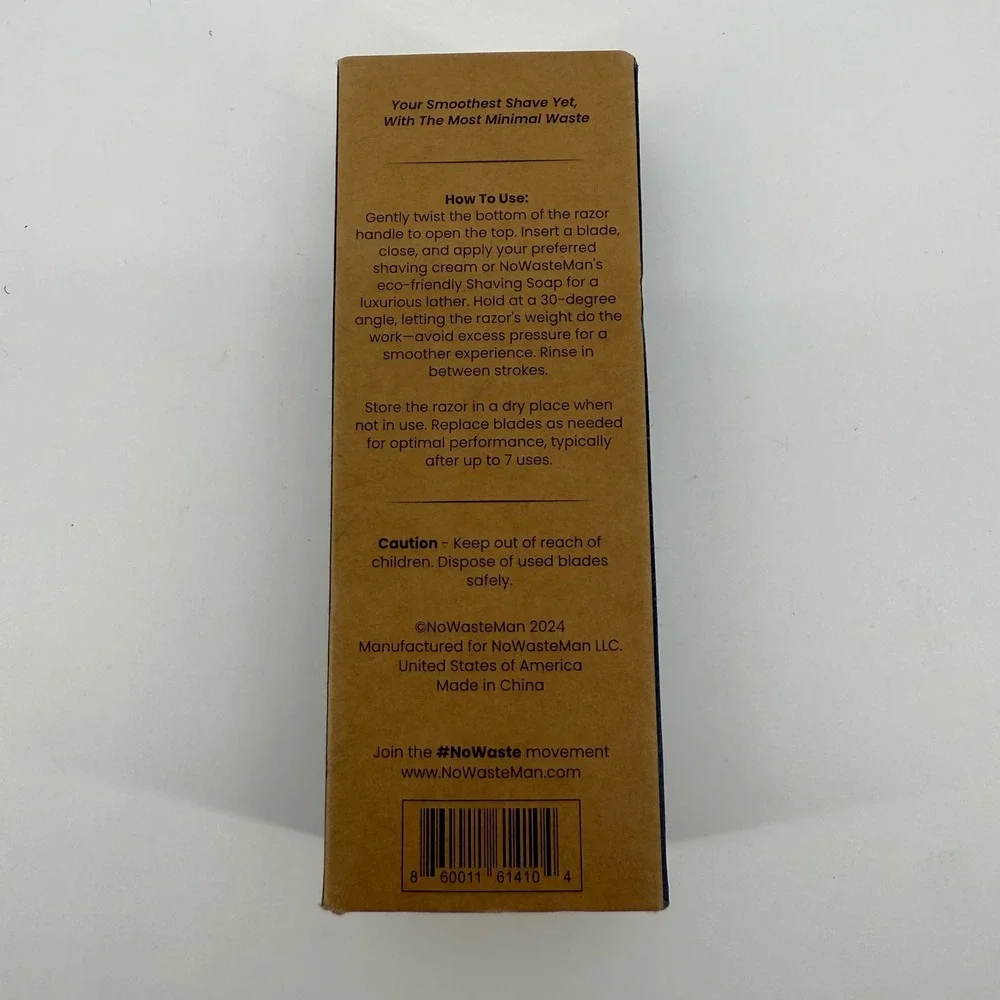 NOWASTEMAN EcoGlide Bamboo Safety‎ Razor Reusable Eco Friendly Shaving Set